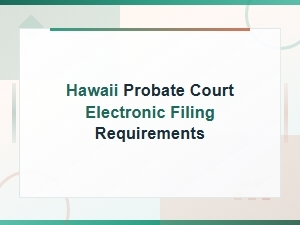 Hawaii Probate Court Electronic Filing Requirements